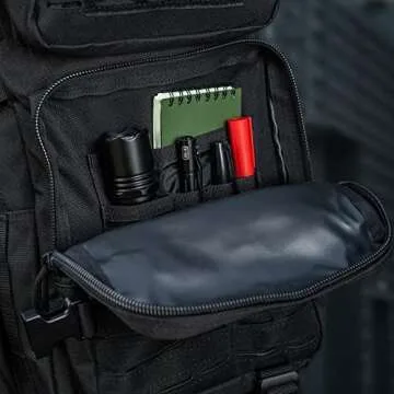 M-Tac Large Laser Cut Backpack 36L - Tactical Military Molle Lightweight Daypack - Army Rucksack Combat Bag (Black)