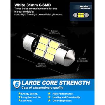 Yorkim DE3022 LED Bulb Pack of 4 for Super Bright Lighting