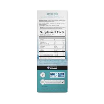 LYSI Cod Liver Oil, Omega-3 Supplement,1660mg EPA & DHA Per Serving, Plus Vitamins A,D,E, Sustainably Sourced 100% Wild Icelandic Cod, Natural Lemon, GMP Certified, 8.12 FL oz, 24 Servings