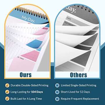 SUNEE To Do List Notepad - 3 Pack Daily Task Planner Pad, Last For 312 Days, 6.5" x 9.8" Double-side...