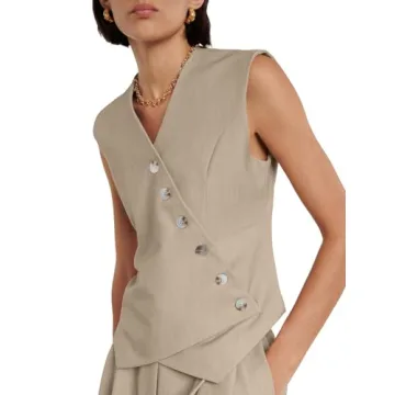Cicy Bell Women’s V Neck Waistcoat Vest Blazers for Work