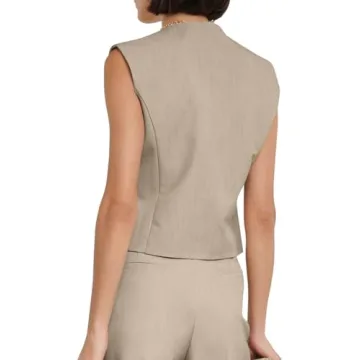 Cicy Bell Women’s V Neck Waistcoat Vest Blazers for Work