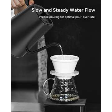 GOODGAD Gooseneck Electric Kettle, Gooseneck Kettle for Coffee and Tea,0.9L Temperature Control Tea ...