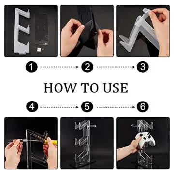 AHANDMAKER Universal 3 Tier Controller Holder, Transparent Acrylic Game Controller Display Stand, Detachable Gamepad Desktop Stand for Display and Organization