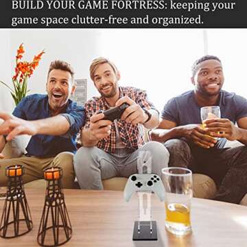 AHANDMAKER Universal 3 Tier Controller Holder, Transparent Acrylic Game Controller Display Stand, Detachable Gamepad Desktop Stand for Display and Organization