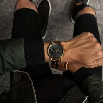 MVMT Blacktop Men's 47 MM Champion Gold Chronograph Watch