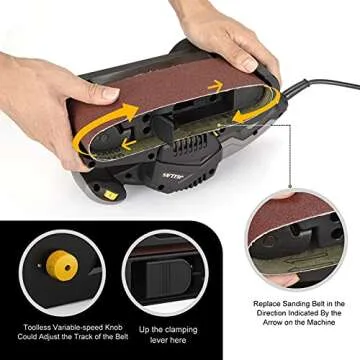 Jellas 3 × 21-Inch Belt Sander with Dust Bag and Power Cord