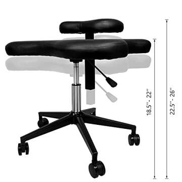 H&A Cross-Legged Kneeling Chair - Ergonomic Office Seat