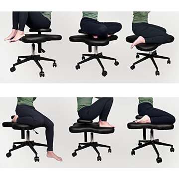 H&A Cross-Legged Kneeling Chair - Ergonomic Office Seat