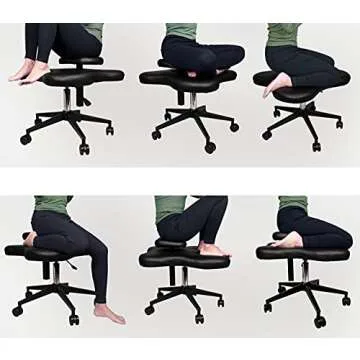 H&A Cross-Legged Kneeling Chair - Ergonomic Office Seat