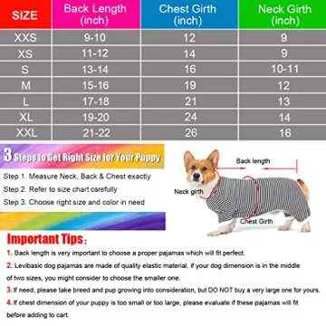 Dog Pajamas Cotton Striped Pup Jumpsuit, Breathable 4 Legs Basic Pjs Shirts for Puppy and Cat, Super Soft Stretchable Dog Jammies for Boys and Girls (Small, Pink+Green)