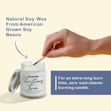 Silver Dollar Candle: Christmas Tree Scented Soy Candle - Natural Soy Candles for Home Scented Aromatherapy Candles - Hand-Poured & 100% Candle Soy Wax Candles - Ideal Natural Candles Gifts - 9oz