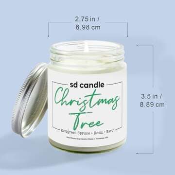 Silver Dollar Candle: Christmas Tree Scented Soy Candle - Natural Soy Candles for Home Scented Aromatherapy Candles - Hand-Poured & 100% Candle Soy Wax Candles - Ideal Natural Candles Gifts - 9oz