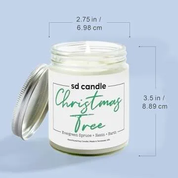 Silver Dollar Candle: Christmas Tree Scented Soy Candle - Natural Soy Candles for Home Scented Aromatherapy Candles - Hand-Poured & 100% Candle Soy Wax Candles - Ideal Natural Candles Gifts - 9oz