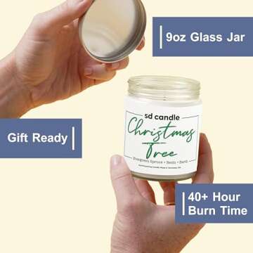Silver Dollar Candle: Christmas Tree Scented Soy Candle - Natural Soy Candles for Home Scented Aromatherapy Candles - Hand-Poured & 100% Candle Soy Wax Candles - Ideal Natural Candles Gifts - 9oz