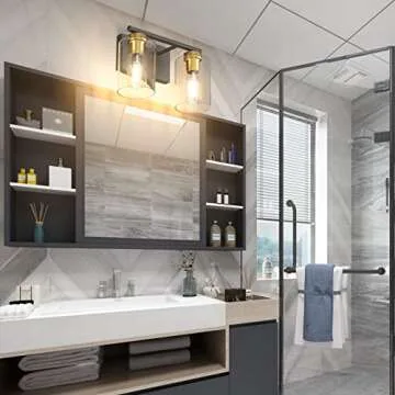 Stylish Aipsun Vintage Vanity Light with Glass Shades