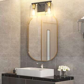 Stylish Aipsun Vintage Vanity Light with Glass Shades