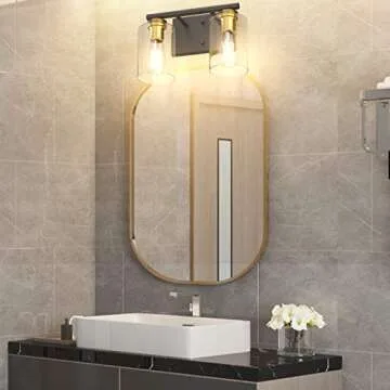 Stylish Aipsun Vintage Vanity Light with Glass Shades