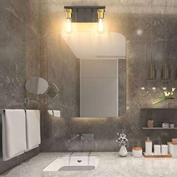 Stylish Aipsun Vintage Vanity Light with Glass Shades