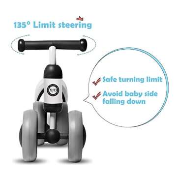 XJD Baby Balance Bikes Bicycle Baby Toys for 1 Year Old Boy Girl 10 Month -36 Months Toddler Bike Infant No Pedal 4 Wheels First Bike or Birthday Gift Children Walker (Class White)