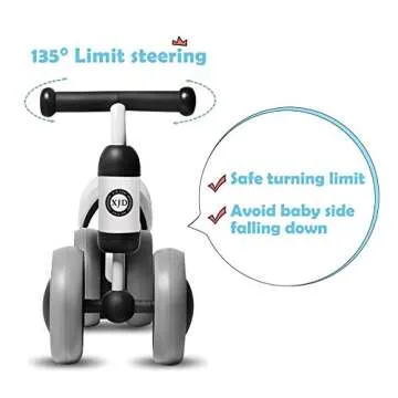 XJD Baby Balance Bikes Bicycle Baby Toys for 1 Year Old Boy Girl 10 Month -36 Months Toddler Bike Infant No Pedal 4 Wheels First Bike or Birthday Gift Children Walker (Class White)