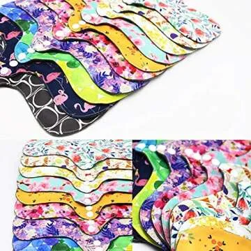 Asenappy Reusable Menstrual Pads - Bamboo Charcoal Menstrual Heavy Incontinence Pads |Sanitary Pads - Pack of 5, 1 Cloth Mini Wet Bag