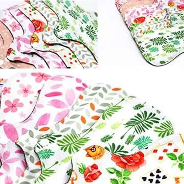 Asenappy Reusable Menstrual Pads - Bamboo Charcoal Menstrual Heavy Incontinence Pads |Sanitary Pads - Pack of 5, 1 Cloth Mini Wet Bag