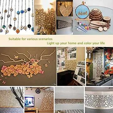 LAZACA Wood Slices for Rustic DIY Crafts 100Pcs