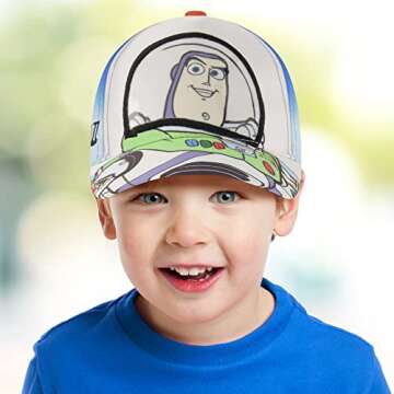 Disney Boys' Little Kid Baseball Cap, Toy Story Buzz Lightyear Adjustable Toddler Hat for Ages 2-4
