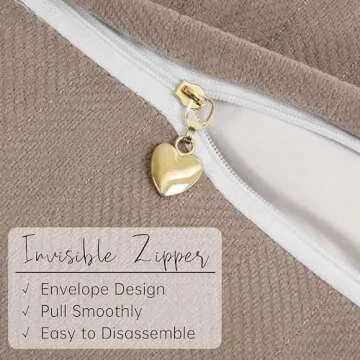 ZWJD Khaki Pillow Covers 24x24 Set of 2 Chenille Throw Pillow Covers with Elegant Design Soft and Luxurious Decorative Throw Pillows for Couch, Bed, and Home Decor