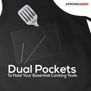 APRON DADDY Funny BBQ Apron For Men - Your Opinion Is Not Part Of The Recipe - Adjustable Large 1 Size Fits All Cooking Apron - Poly/Cotton Grill Apron with 2 Pockets - BBQ Gift Men's Apron Funny for