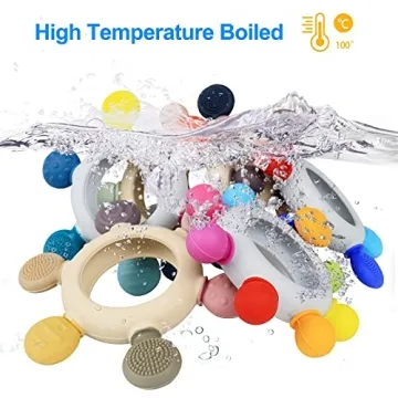 BPA-Free Silicone Teether for Babies with Wooden Ring