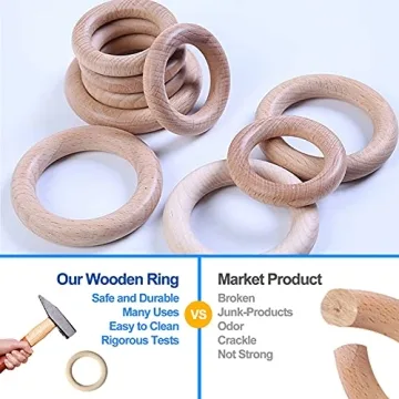 BPA-Free Silicone Teether for Babies with Wooden Ring