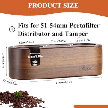 MOJAE Espresso Tamping Station, 3in1 Tamper Station, Wooden Espresso Tamper Holder, Portafilter Hold...