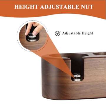 MOJAE Espresso Tamping Station, 3in1 Tamper Station, Wooden Espresso Tamper Holder, Portafilter Holder with Anti Slip Bottom, 3 Holes for Coffee Tamper,Distributor and Portafilter (Walnut, 51-54mm)