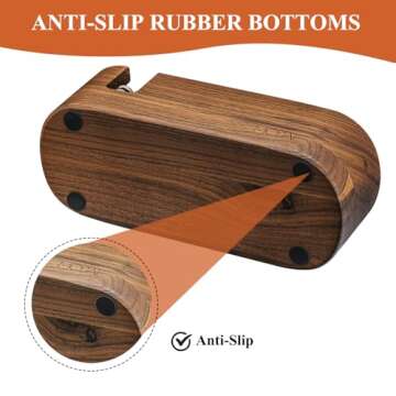 MOJAE Espresso Tamping Station, 3in1 Tamper Station, Wooden Espresso Tamper Holder, Portafilter Holder with Anti Slip Bottom, 3 Holes for Coffee Tamper,Distributor and Portafilter (Walnut, 51-54mm)