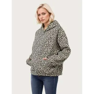 UAGVB Cheetah Print Hoodie Oversized Camo Hoodie Pullover Sweatshirt Cotton Vintage Trendy Hoodies Y2k Graphic Leopard Print M