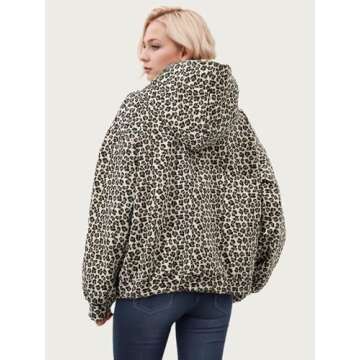 UAGVB Cheetah Print Hoodie Oversized Camo Hoodie Pullover Sweatshirt Cotton Vintage Trendy Hoodies Y2k Graphic Leopard Print M