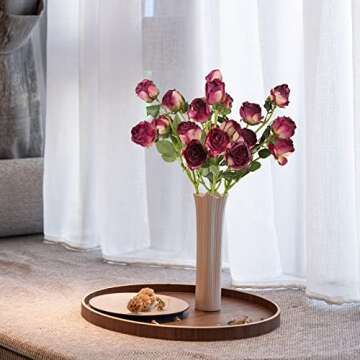 Artificial Roses,4pcs 20Heads Faux Dried Roses Fake Roses Silk Roses with Stem for DIY Wedding Bouquet Floral Arrangements Home Party Centerpiece Decoration(Fuchsia)