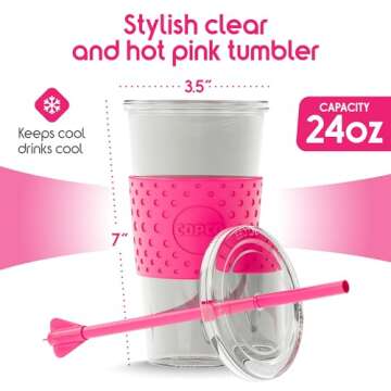 Copco Sierra 24 oz Tritan Reusable Drink Tumbler with Leak-Proof Lid, Removable Straw - Dishwasher S...