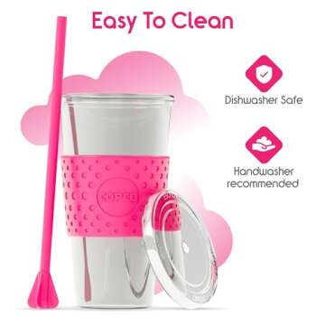 Copco Sierra 24 oz Tritan Reusable Drink Tumbler with Leak-Proof Lid, Removable Straw - Dishwasher Safe, Cold Beverage Cup for Travel & Daily Use, Cup Holder Compatible (Hot Pink)