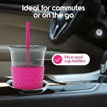 Copco Sierra 24 oz Tritan Reusable Drink Tumbler with Leak-Proof Lid, Removable Straw - Dishwasher Safe, Cold Beverage Cup for Travel & Daily Use, Cup Holder Compatible (Hot Pink)