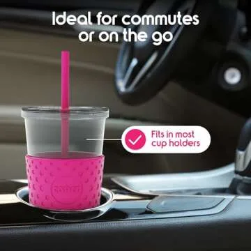 Copco Sierra 24 oz Tritan Reusable Drink Tumbler with Leak-Proof Lid, Removable Straw - Dishwasher Safe, Cold Beverage Cup for Travel & Daily Use, Cup Holder Compatible (Hot Pink)