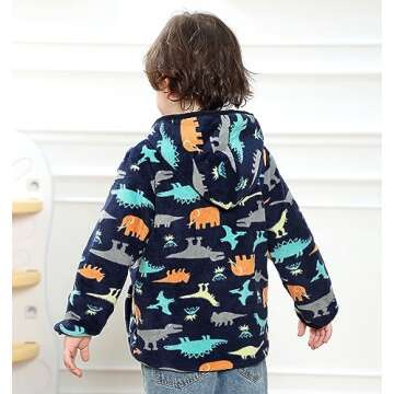 Feidoog Toddler Hooded Fleece Jacket for Cold Days