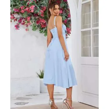 Elegant A-Line Wedding Guest Dress with Corset Design