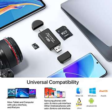 COCOCKA 3-in-1 Memory Card Reader for Seamless Transfers