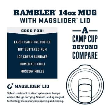 YETI Rambler 14 oz Stackable Mug, Vacuum Insulated, Stainless Steel with MagSlider Lid, White