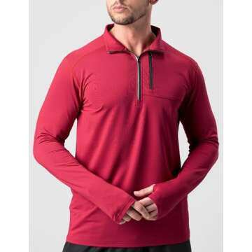Lightweight 3-Pack Men’s Quarter-Zip Pullover Activewear