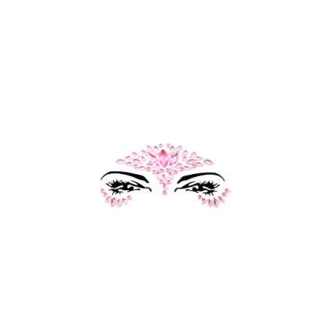 Face Gems Adhesive Glitter Face Jewel Tattoo Sticker Festival Rave Party Body Make Up (Pink)