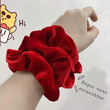 Semato 16 Pack Christmas Red Velvet Hair Scrunchies
